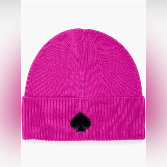 NWT Kate Spade New York Flocked Spade Beanie